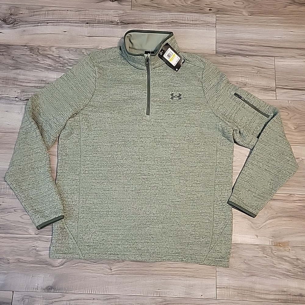 Under Armour Specialist 1/4 Zip Pullover Mens Medium Green Long‎ Sleeve NEW